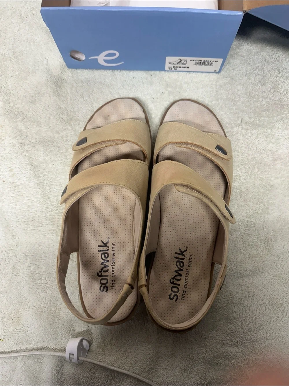 SoftWalk Beige Open-Back Comfort Sandal